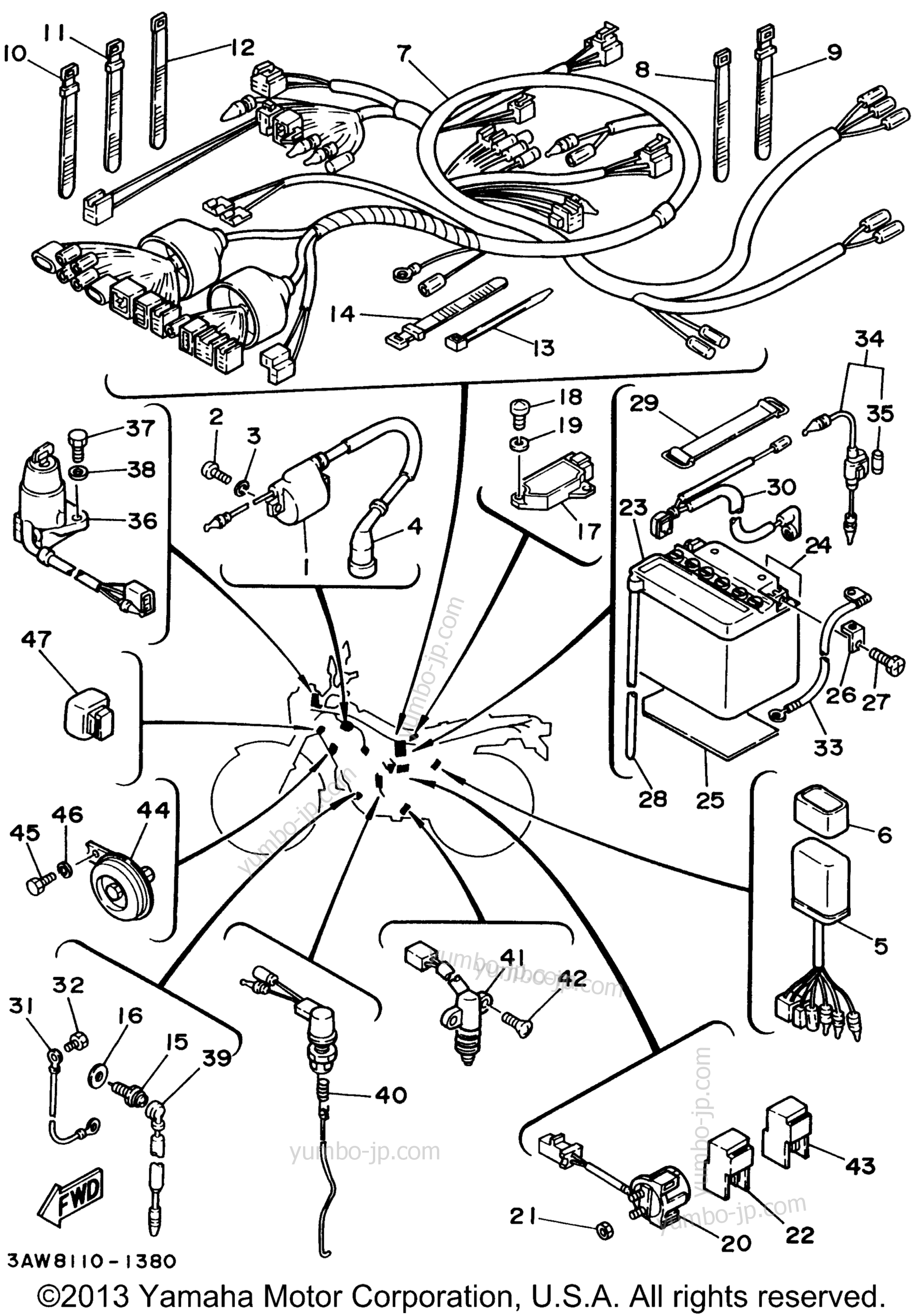 Electrical 1 for motorcycles YAMAHA TW200HC CA 1996 year