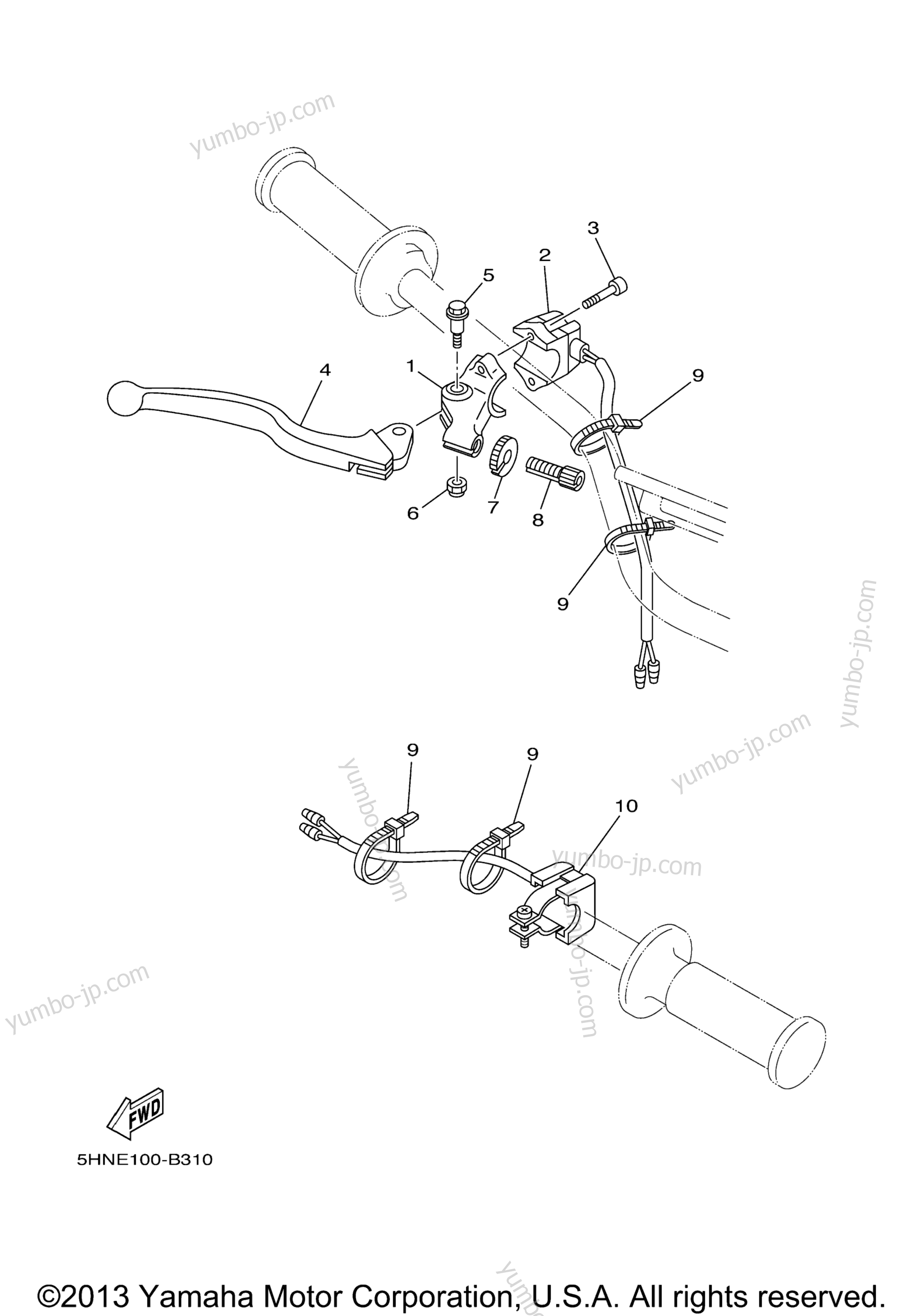 Handle Switch Lever для мотоциклов YAMAHA TTR90E (TTR90ES) 2004 г.