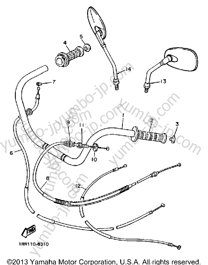 Handlebar Cable for motorcycles YAMAHA VIRAGO 1100 (XV1100SC) CA 1986 year