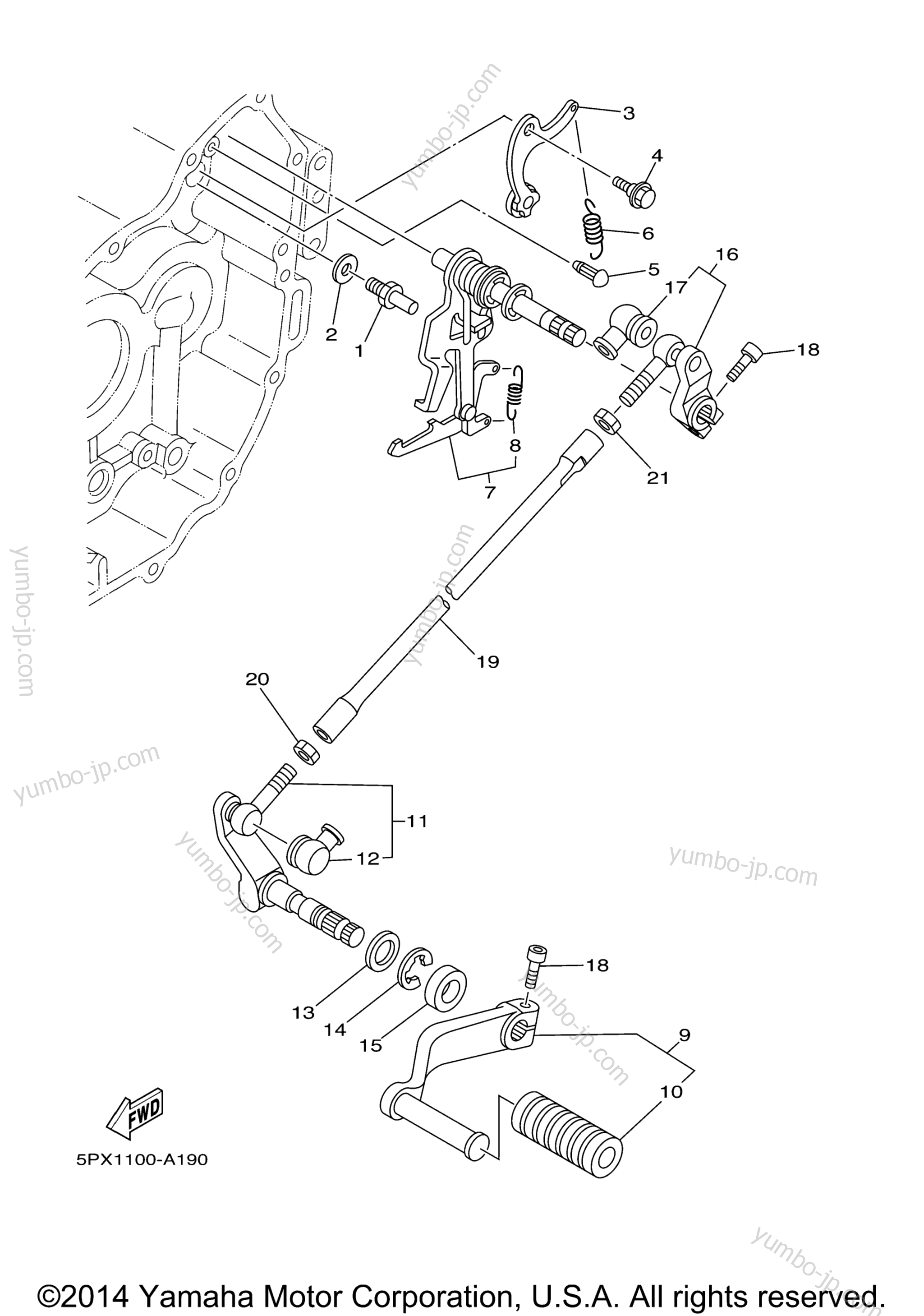 SHIFT SHAFT for motorcycles YAMAHA ROAD STAR WARRIOR w/flames (XV17PCT-F) 2005 year