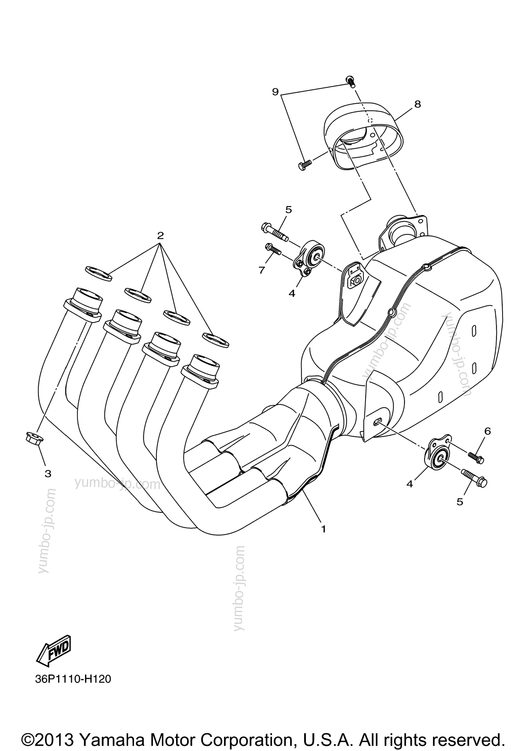 Exhaust для мотоциклов YAMAHA FZR6 (FZ6RER) 2014 г.