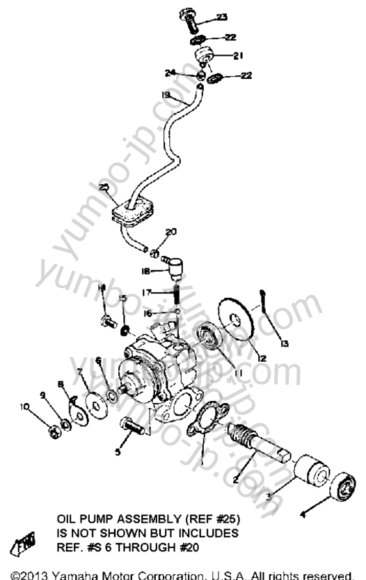 OIL PUMP for motorcycles YAMAHA DT360A 1974 year