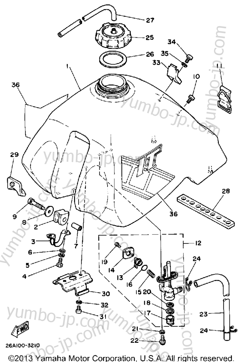 FUEL TANK for motorcycles YAMAHA IT490K 1983 year