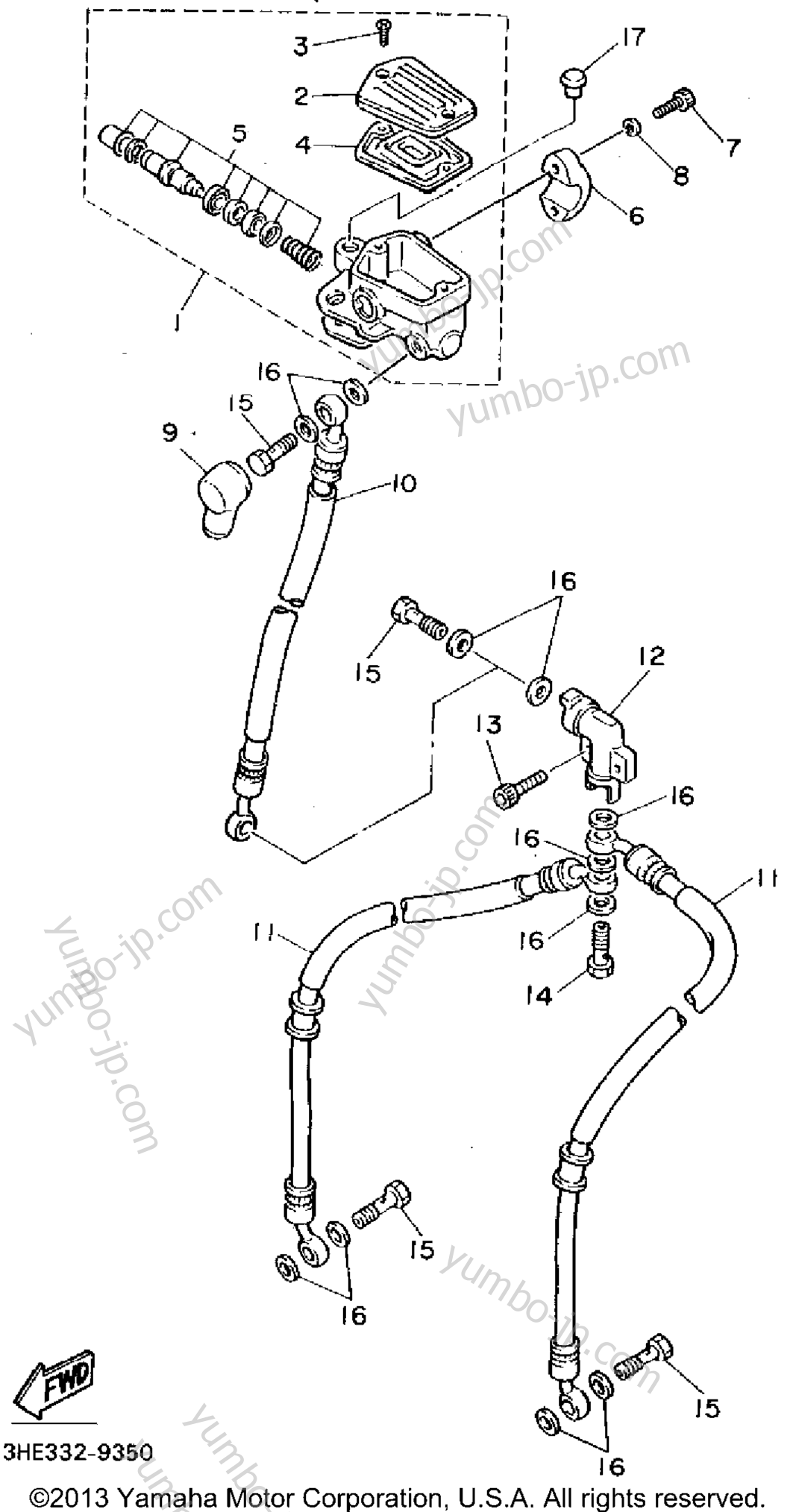 FRONT MASTER CYLINDER for motorcycles YAMAHA FZR600RFC 1994 year