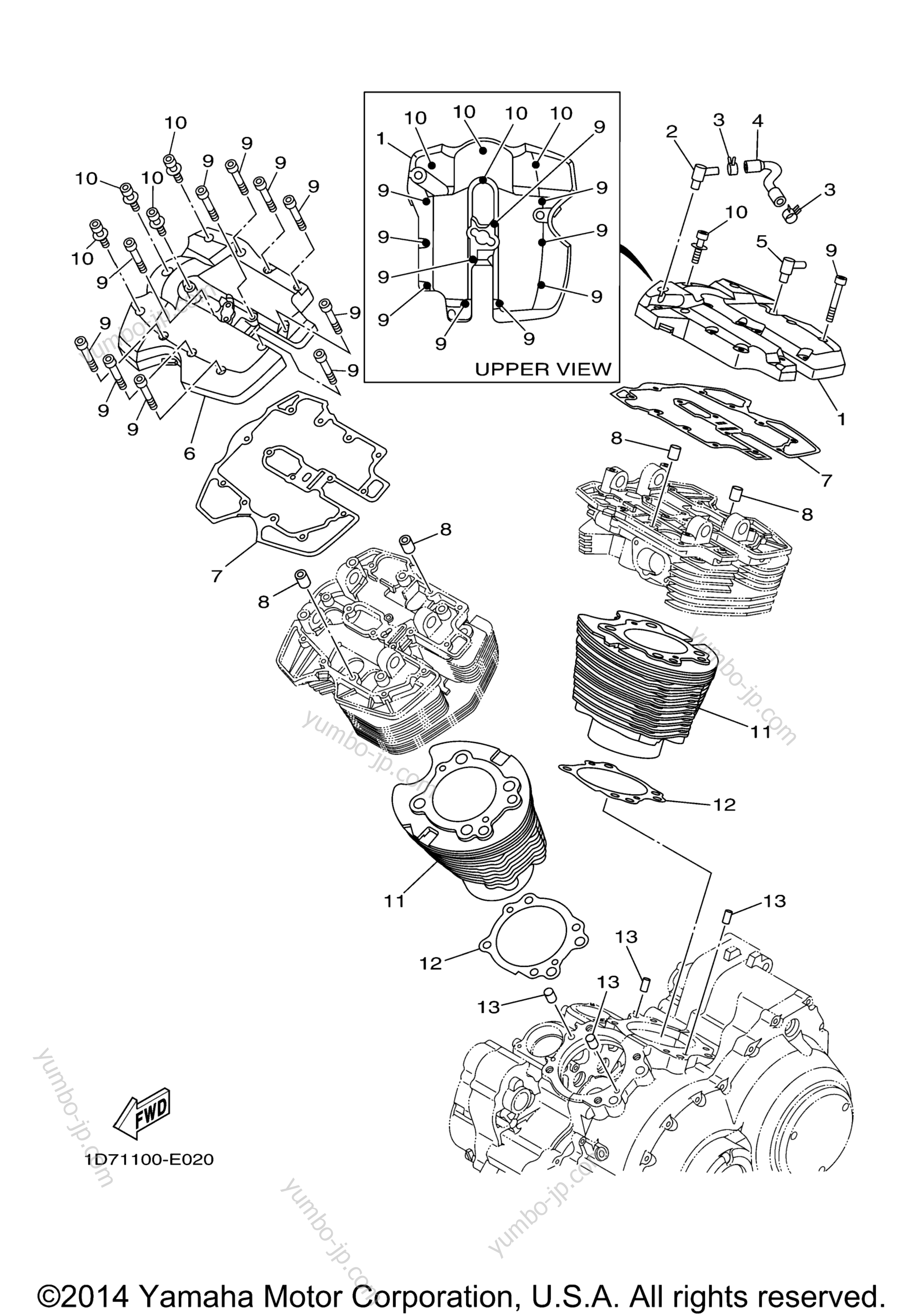 CYLINDER for motorcycles YAMAHA RAIDER (XV19CER) 2014 year