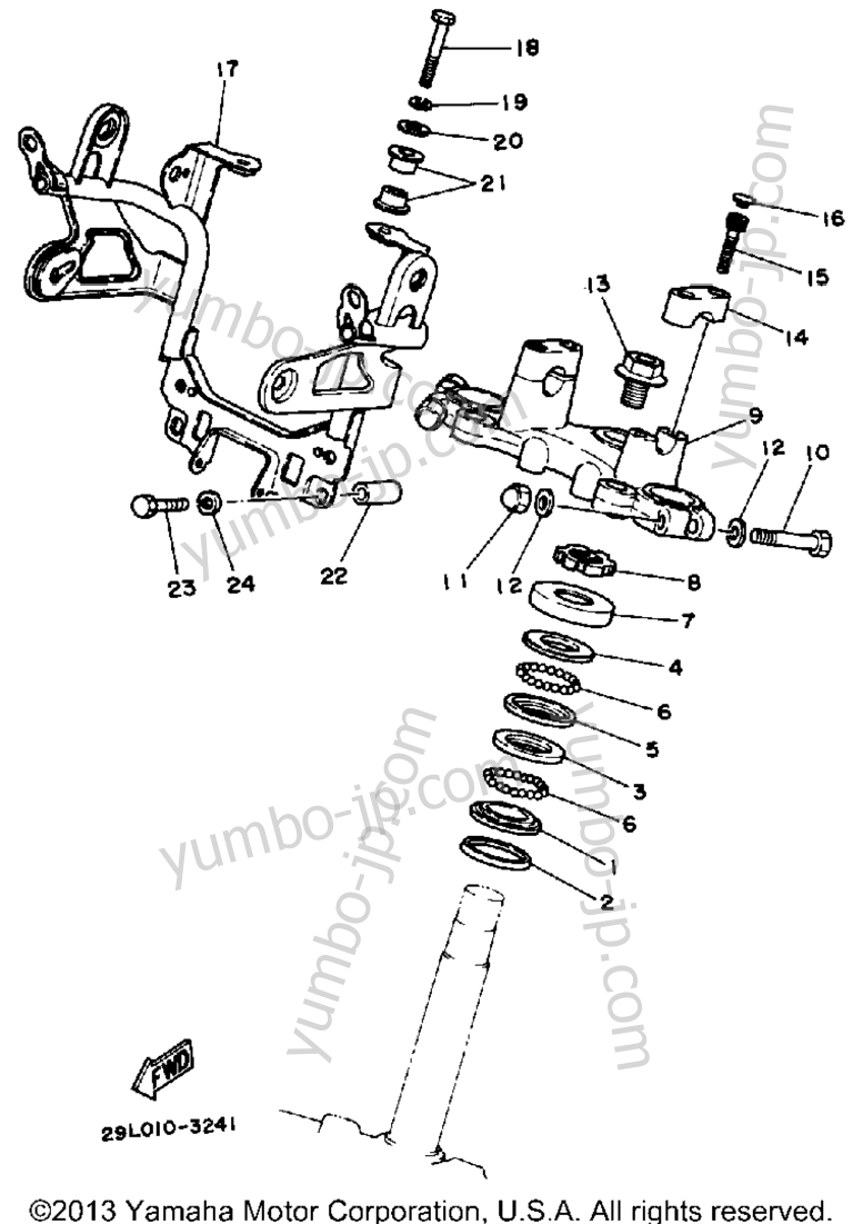 Steering for motorcycles YAMAHA RZ350L 1984 year