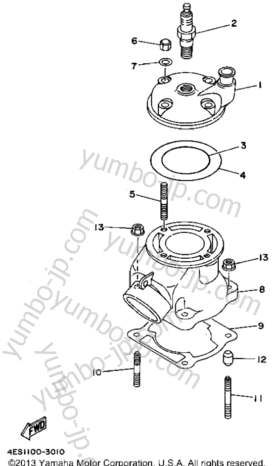 CYLINDER for motorcycles YAMAHA YZ80F1 1994 year