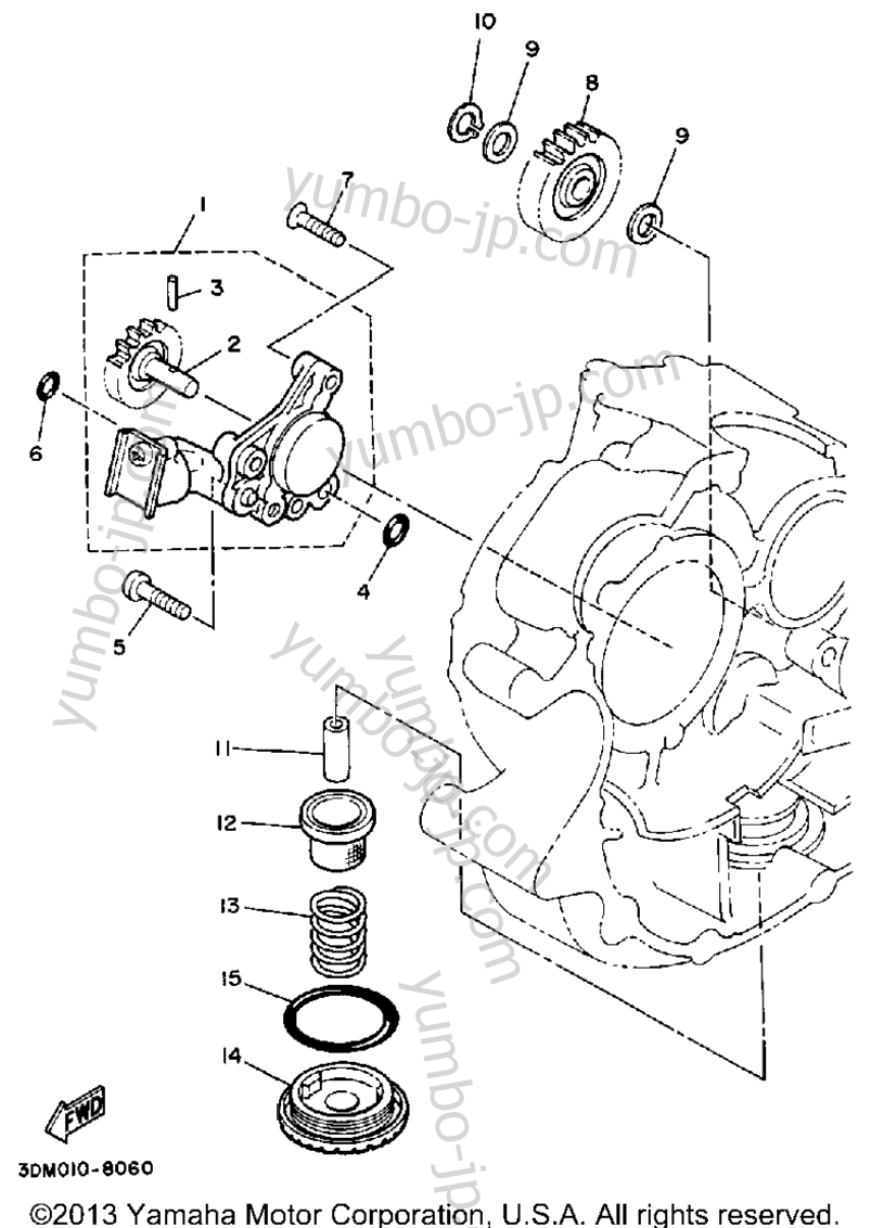 OIL PUMP for motorcycles YAMAHA ROUTE 66 (XV250UC) CA 1988 year
