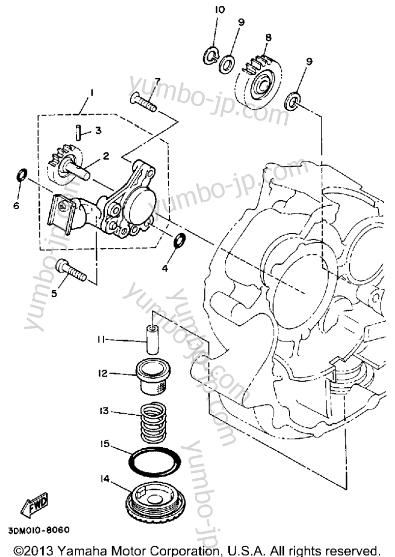 OIL PUMP for motorcycles YAMAHA ROUTE 66 (XV250U) 1988 year