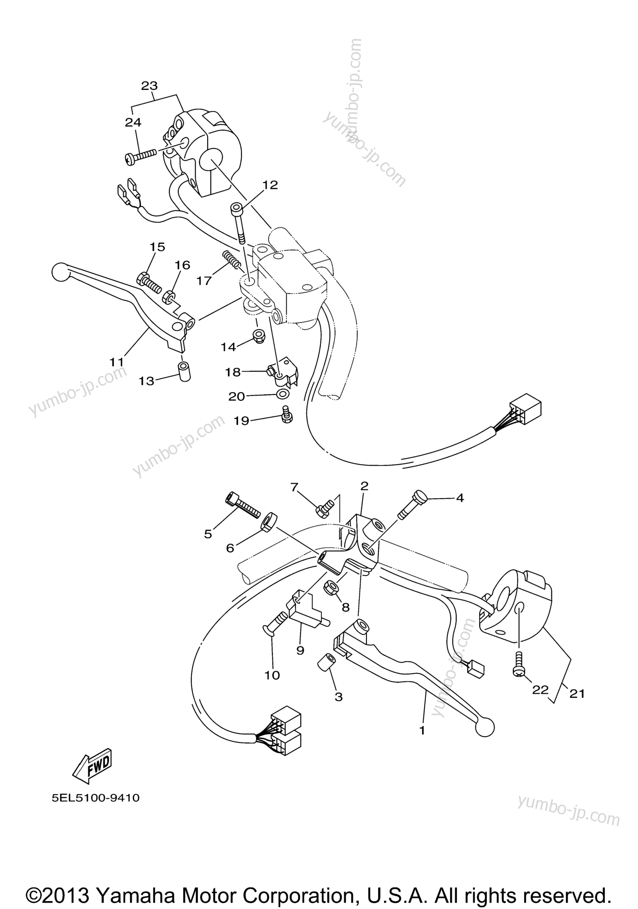 Handle Switch Lever for motorcycles YAMAHA V STAR 1100 CUSTOM (XVS11SC) CA 2004 year