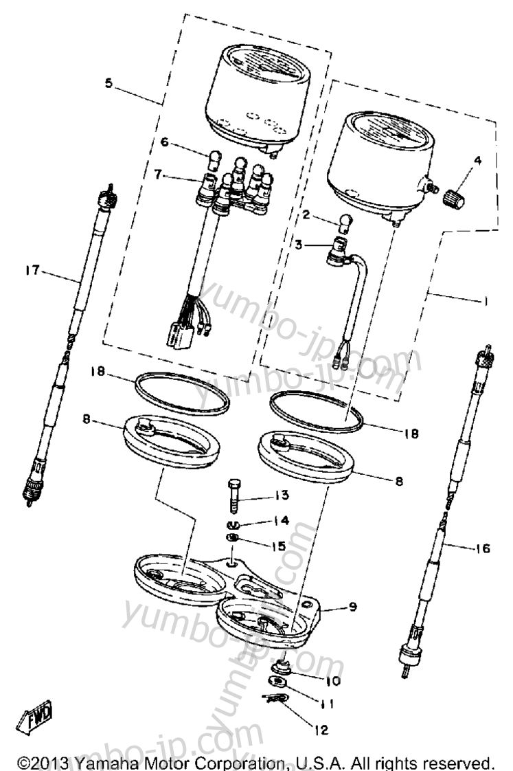 Измерительные приборы для мотоциклов YAMAHA DT250F 1979 г.