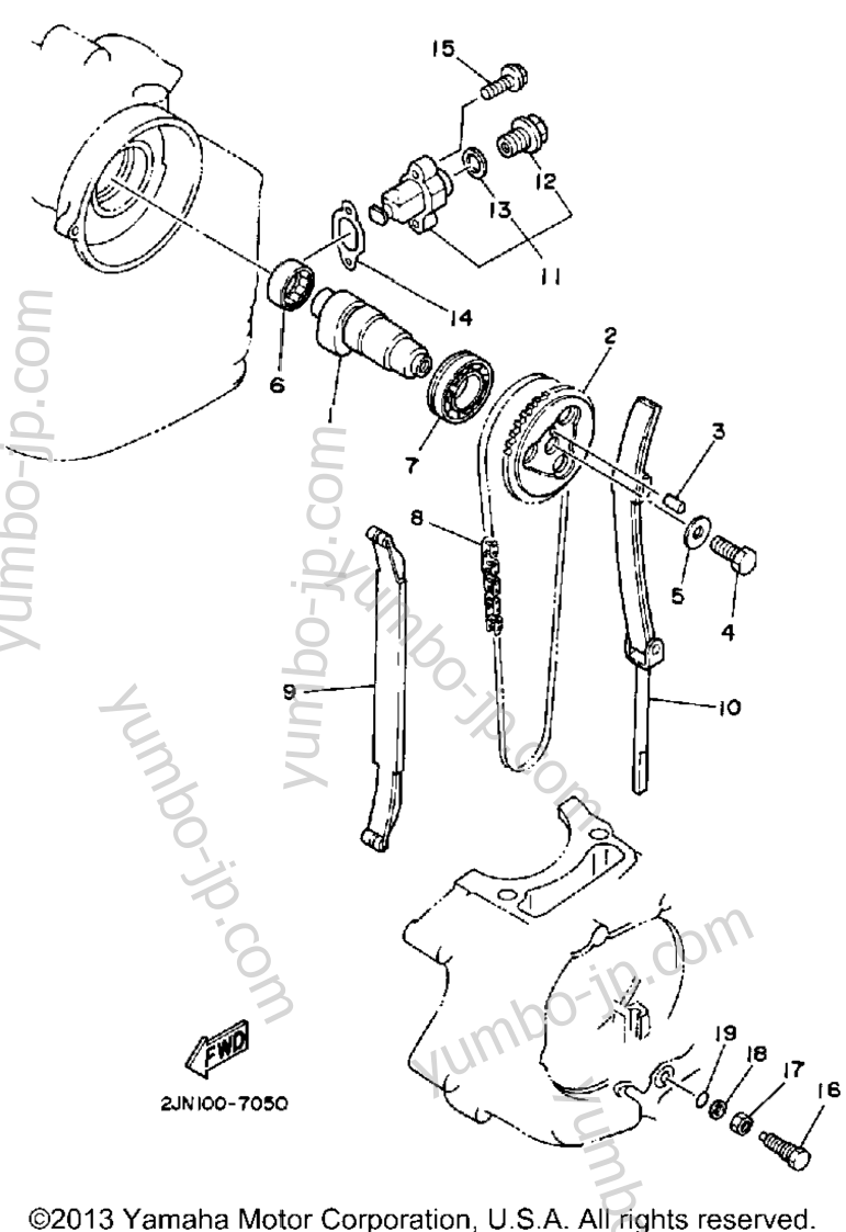 Camshaft Chain for motorcycles YAMAHA BIG WHEEL (BW350T) 1987 year