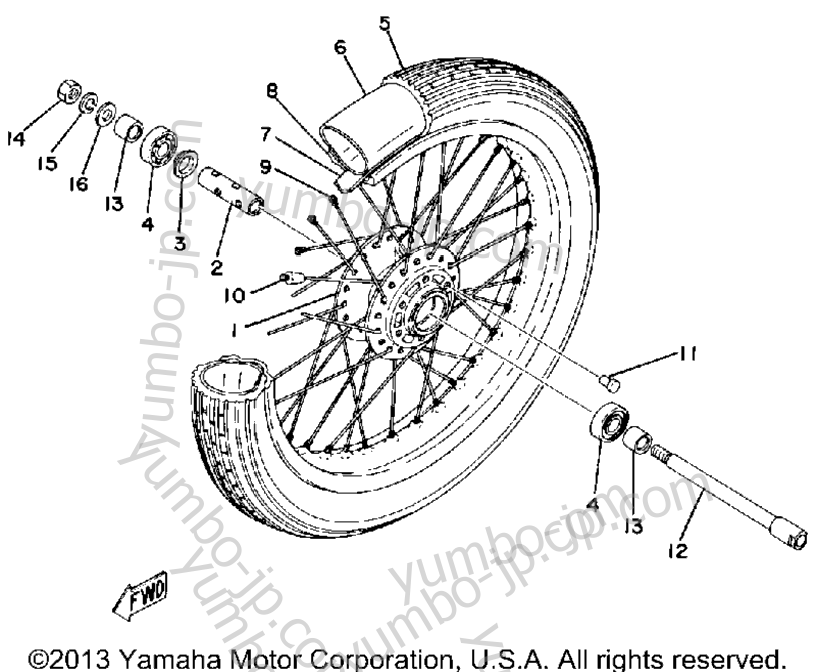 FRONT WHEEL для мотоциклов YAMAHA TZ250G 1980 г.