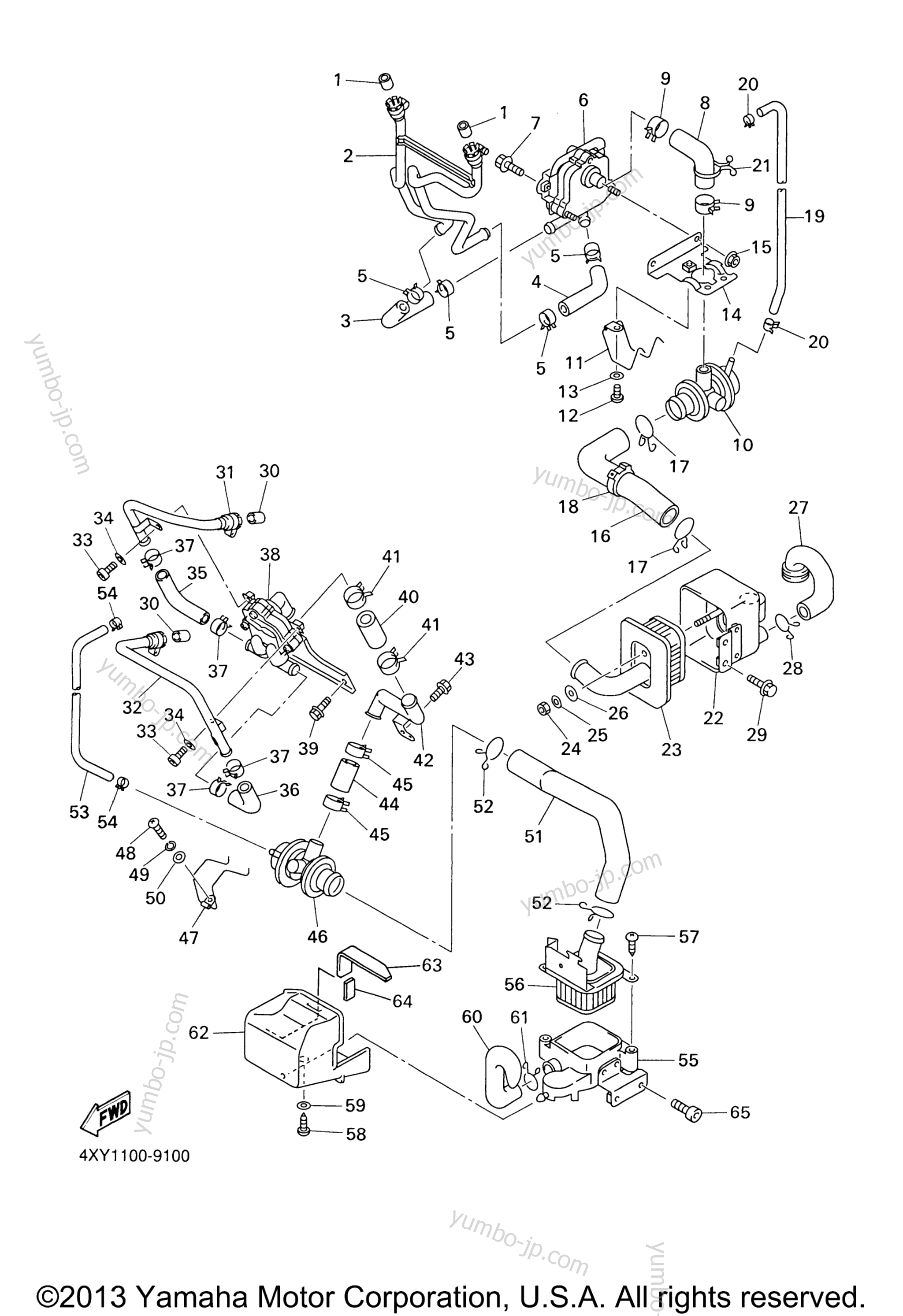 Air Induction System for motorcycles YAMAHA ROYAL STAR TOUR DELUXE (XVZ13CTYCR) CA 2009 year