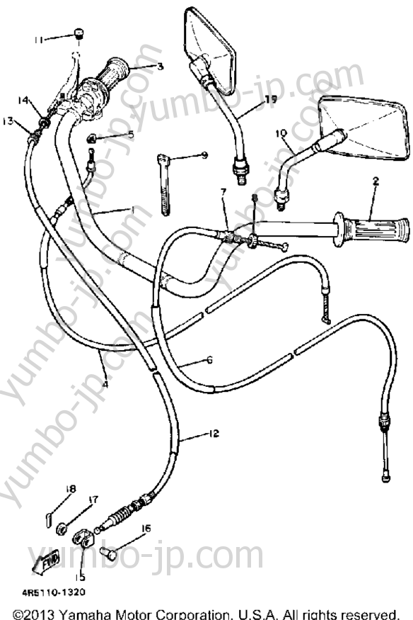 Handlebar Cable for motorcycles YAMAHA XS400SJ 1982 year