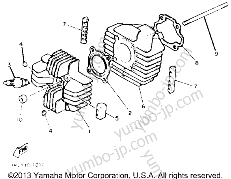 Блок цилиндров для мотоциклов YAMAHA Y-ZINGER (PW80E) 1993 г.