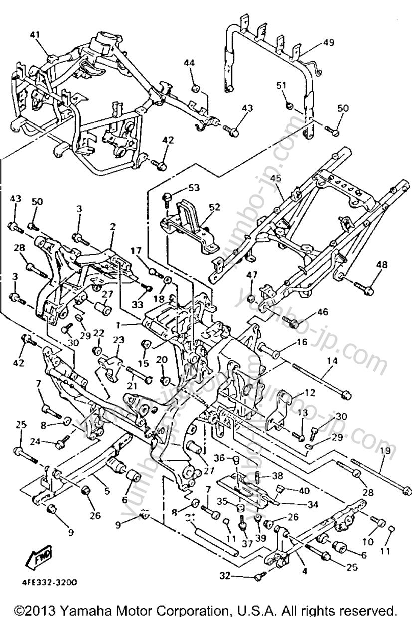 FRAME for motorcycles YAMAHA GTS1000AE 1993 year