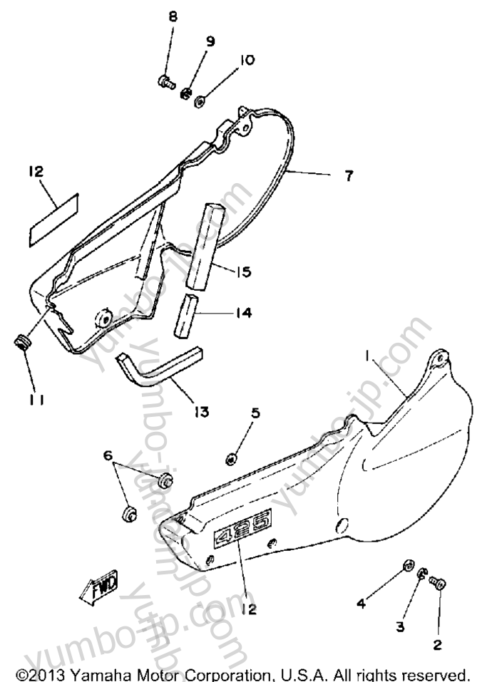 SIDE COVER для мотоциклов YAMAHA IT425G 1980 г.