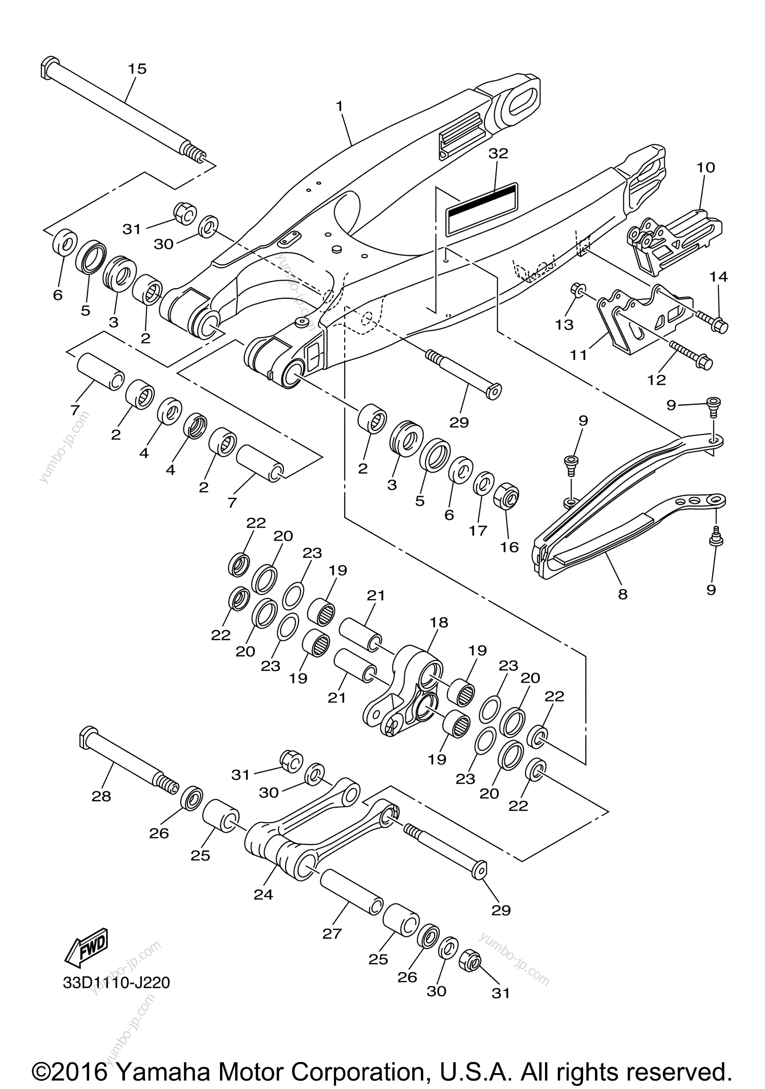 REAR ARM for motorcycles YAMAHA YZ250F (YZ250FHL) 2017 year