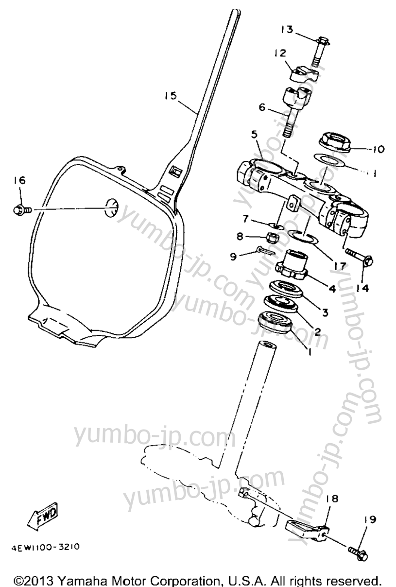 Steering для мотоциклов YAMAHA YZ125E 1993 г.