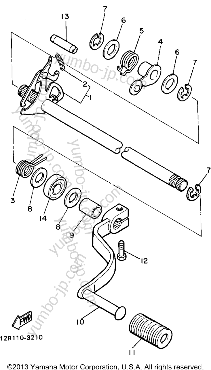 SHIFT SHAFT for motorcycles YAMAHA XS400J 1982 year