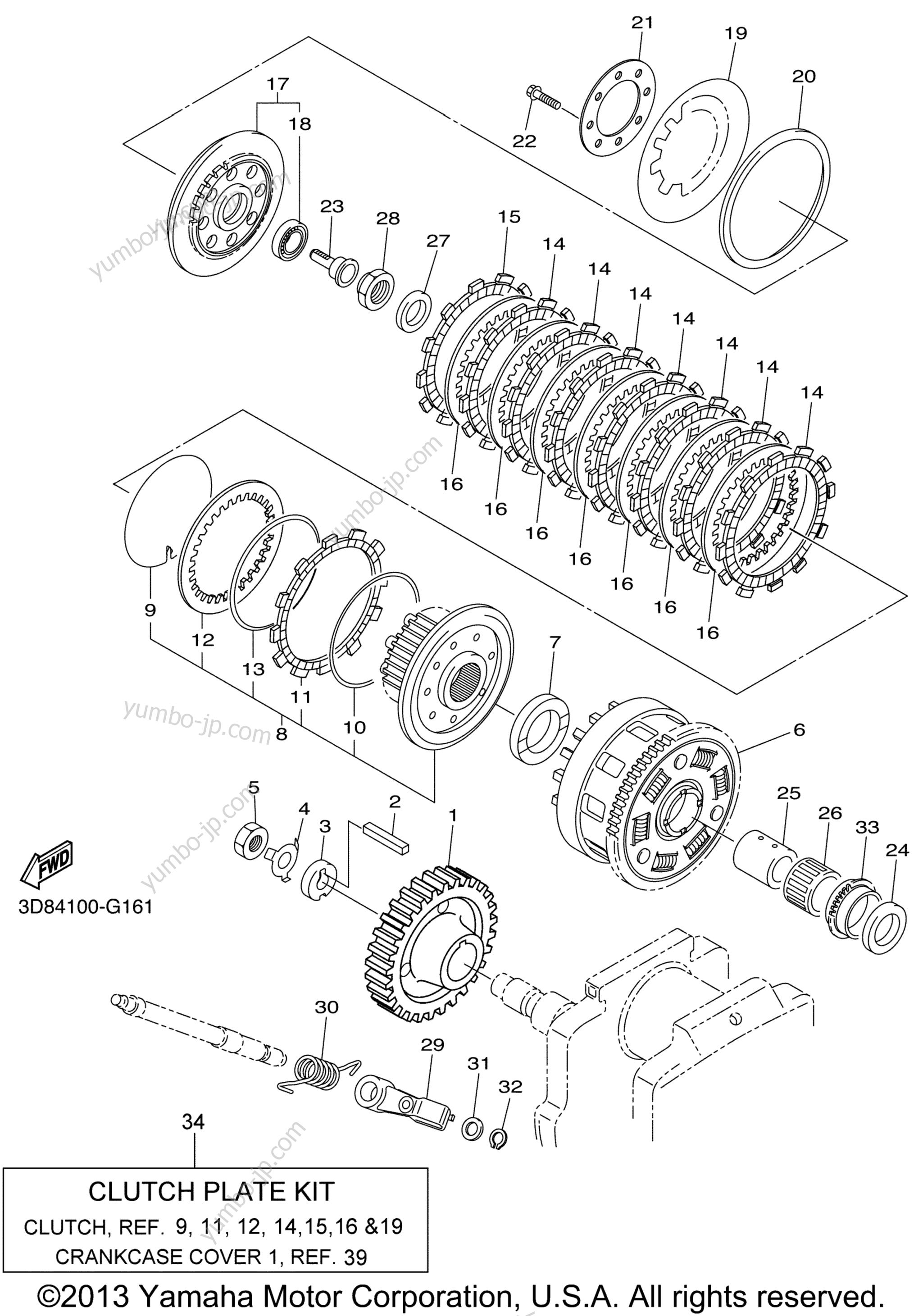 Устройство сцепления для мотоциклов YAMAHA STRYKER (XVS13CACL) CA 2011 г.