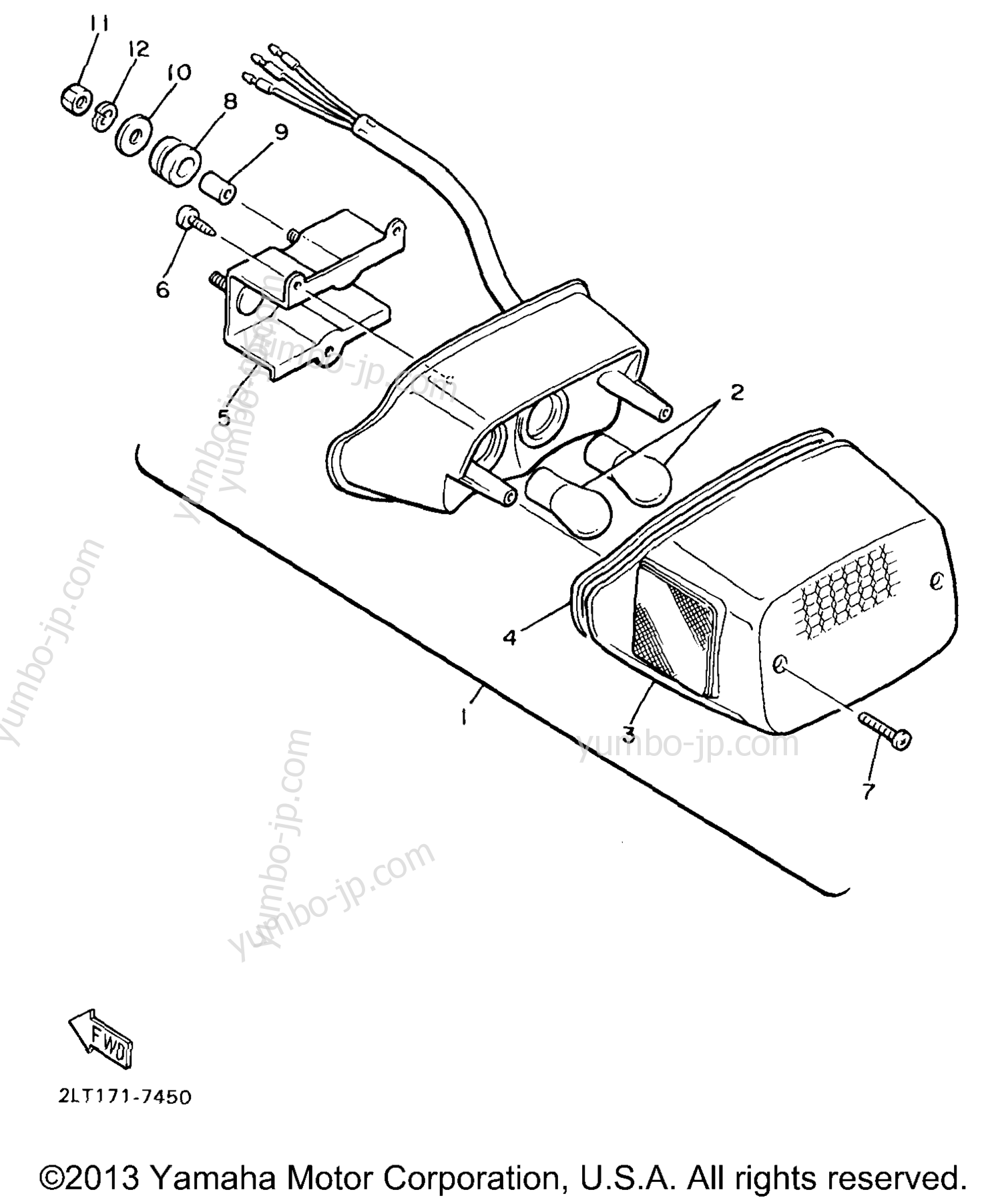 TAILLIGHT для мотоциклов YAMAHA V-MAX 1200 (VMX12K) 1998 г.