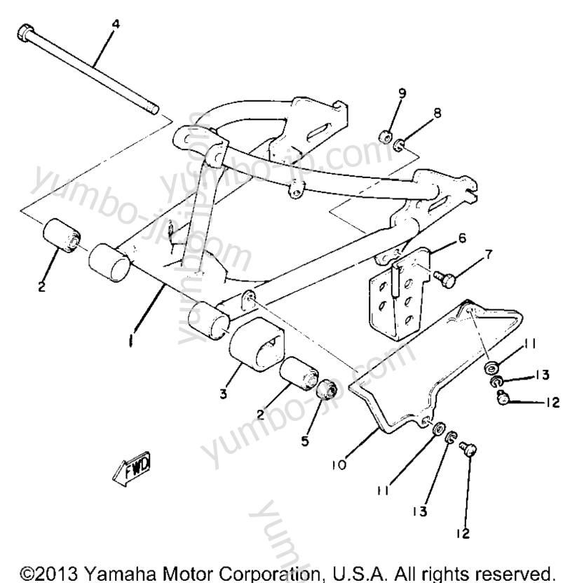 REAR ARM for motorcycles YAMAHA YZ50G 1980 year