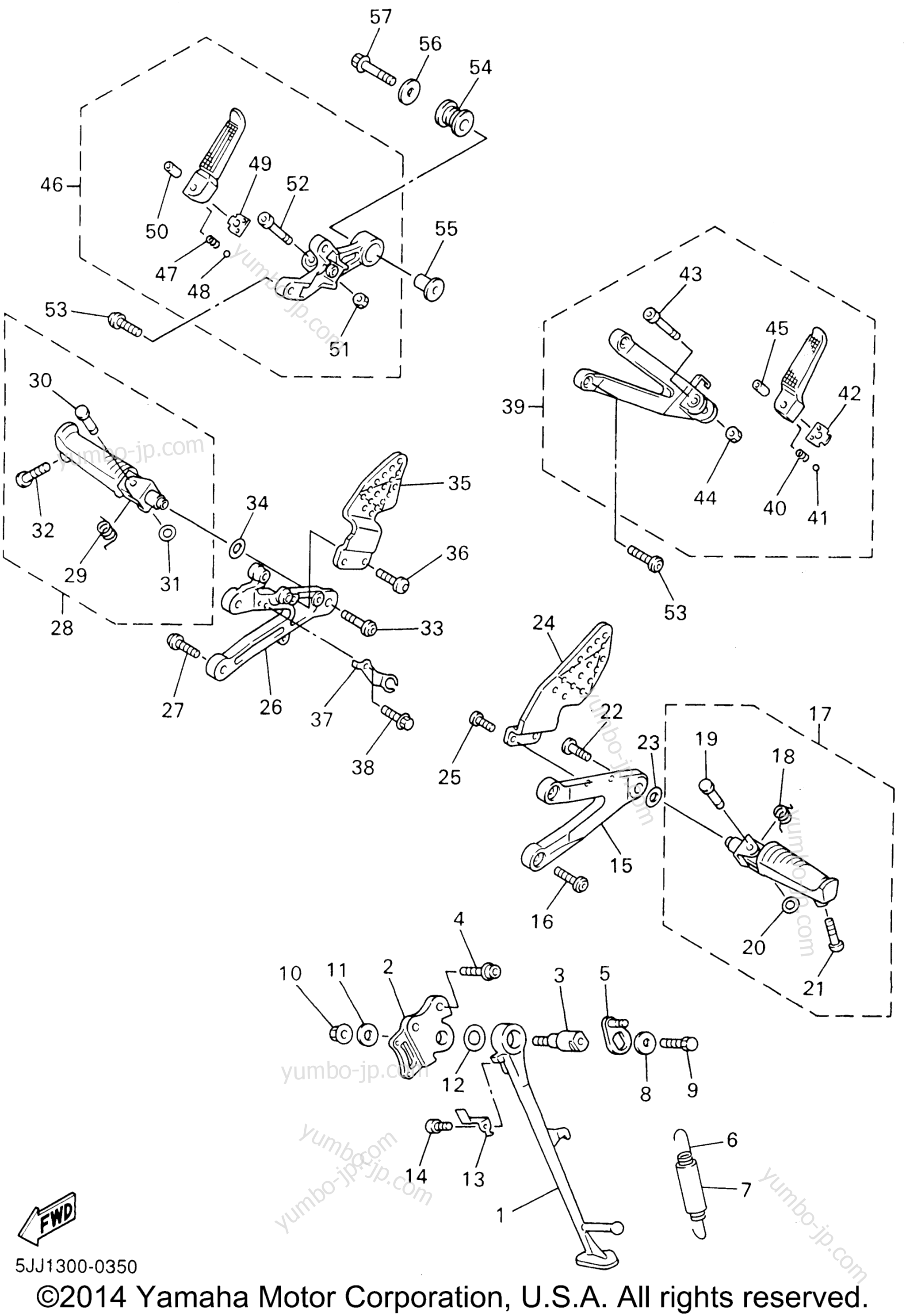 Stand Footrest for motorcycles YAMAHA YZF-R1 (YZFR1SNC) CA 2001 year