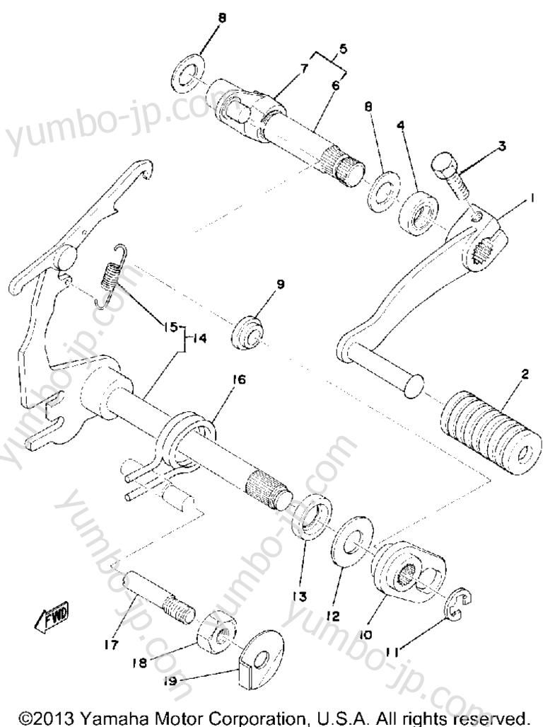 Shifter 2 для мотоциклов YAMAHA YZ175C 1976 г.