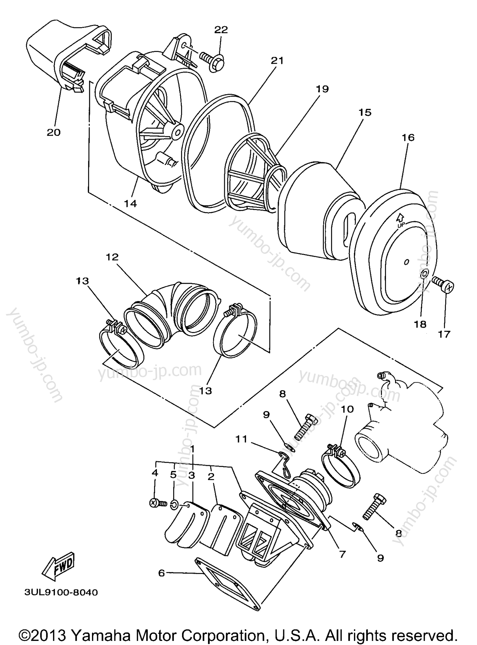 Intake for motorcycles YAMAHA RT100K 1998 year