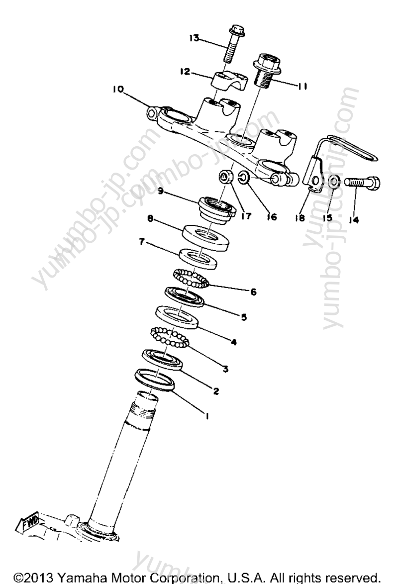 Steering Yz80e для мотоциклов YAMAHA YZ80D 1977 г.