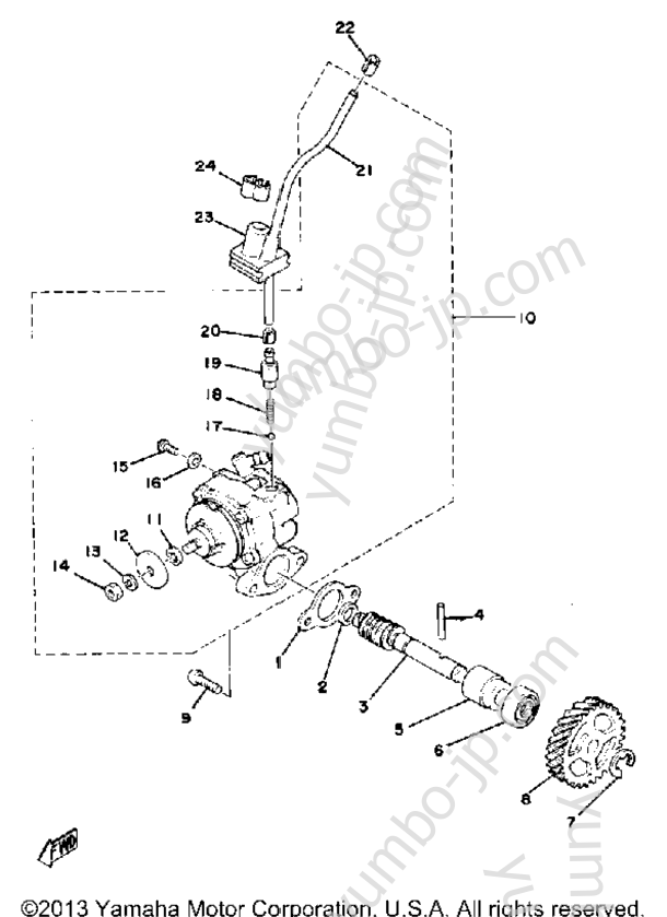 OIL PUMP for motorcycles YAMAHA MX100F 1979 year