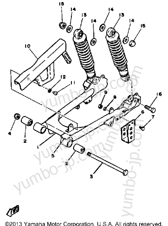 Rear Arm-Suspension for motorcycles YAMAHA DT100J 1982 year