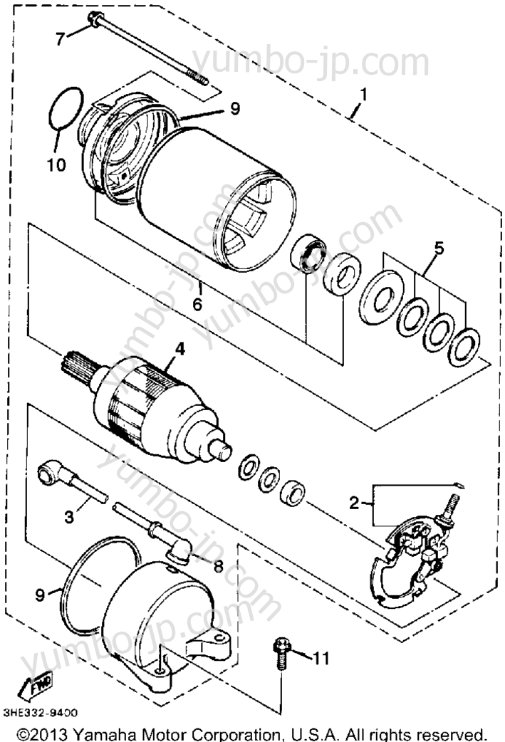 STARTING MOTOR for motorcycles YAMAHA FZR600RD 1992 year