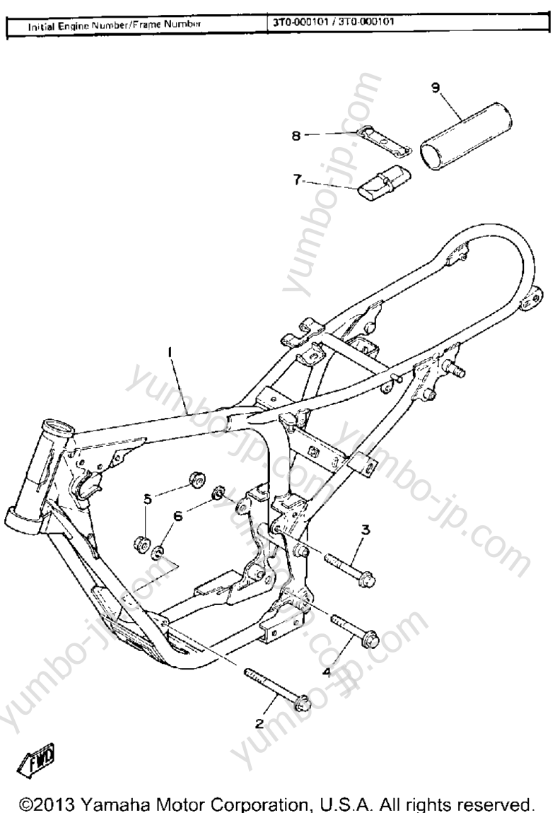Frame - Tool for motorcycles YAMAHA MX100G 1980 year