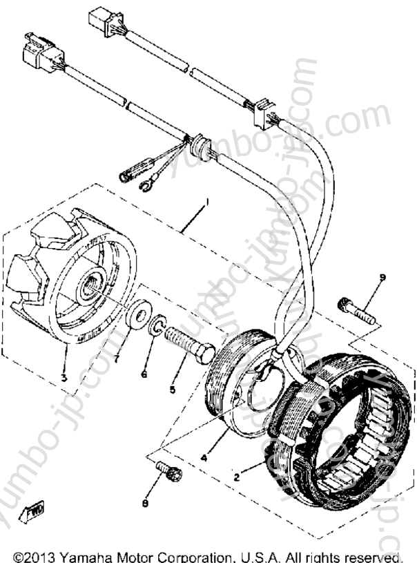 Ac Generator for motorcycles YAMAHA XS400 (XS400H) 1981 year