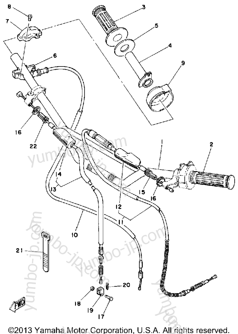 Handlebar-Cable for motorcycles YAMAHA IT250G 1980 year