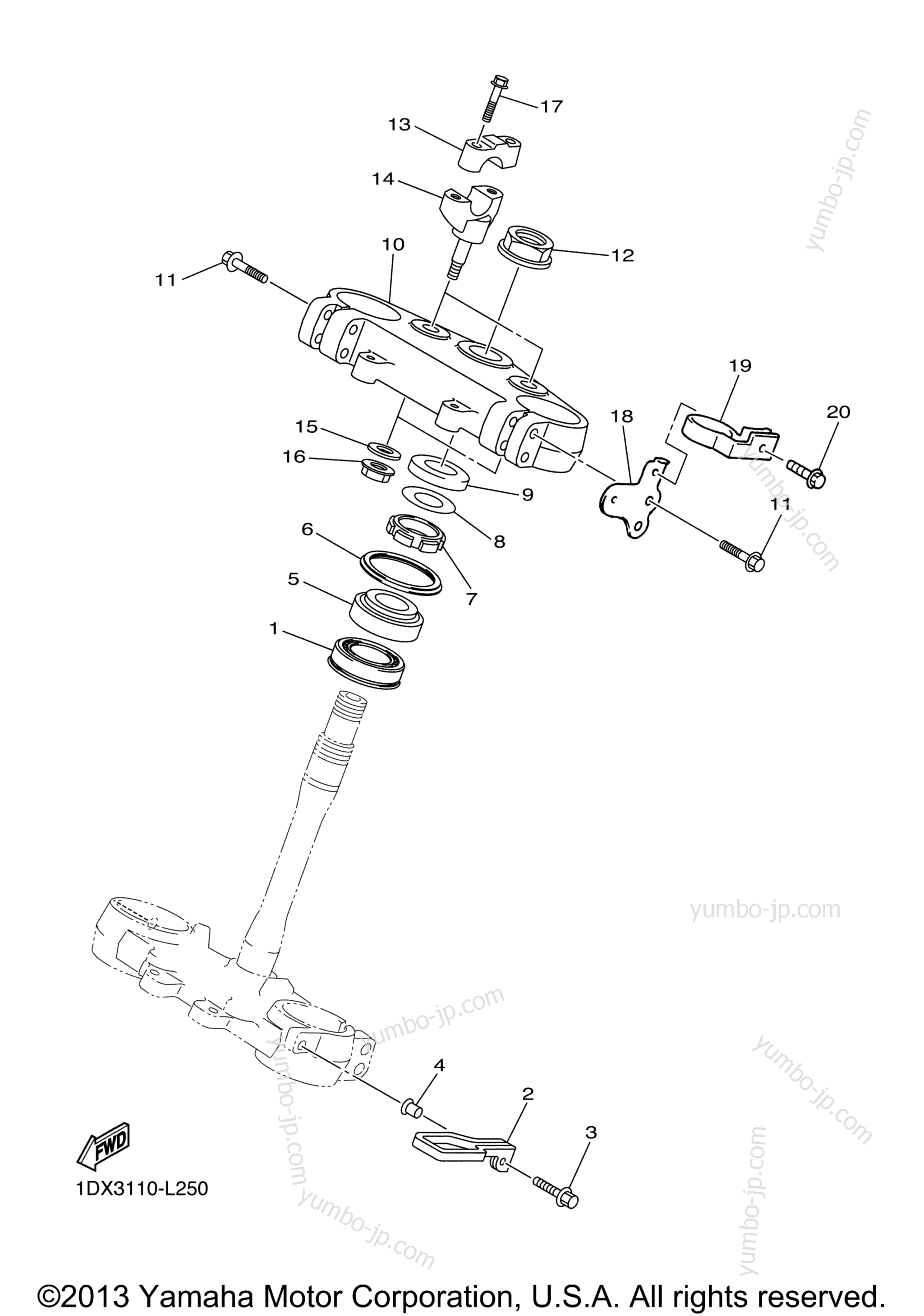 Steering для мотоциклов YAMAHA WR450F (WR450FE) 2014 г.