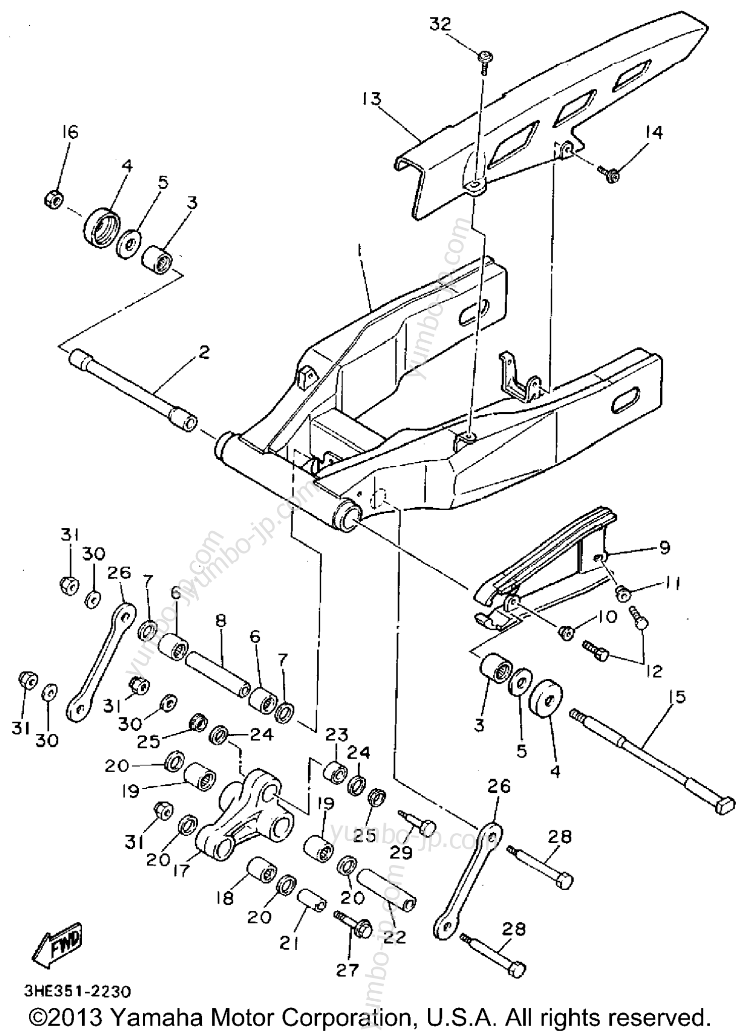 REAR ARM for motorcycles YAMAHA FZR600RFC 1994 year