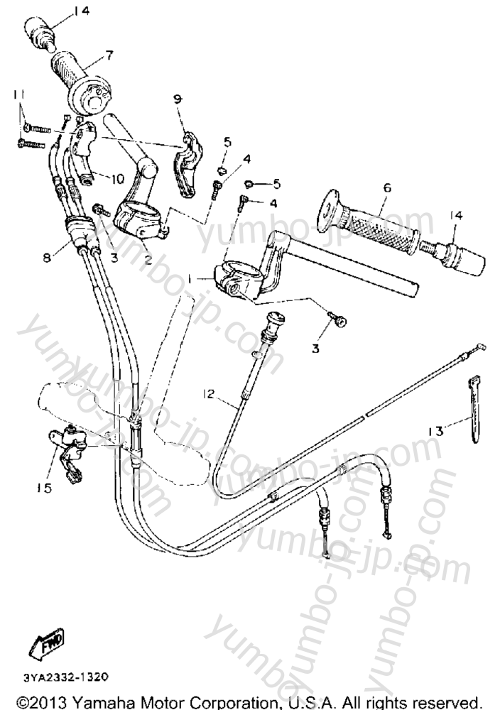 Handlebar Cable for motorcycles YAMAHA FJ1200ADC CA 1992 year