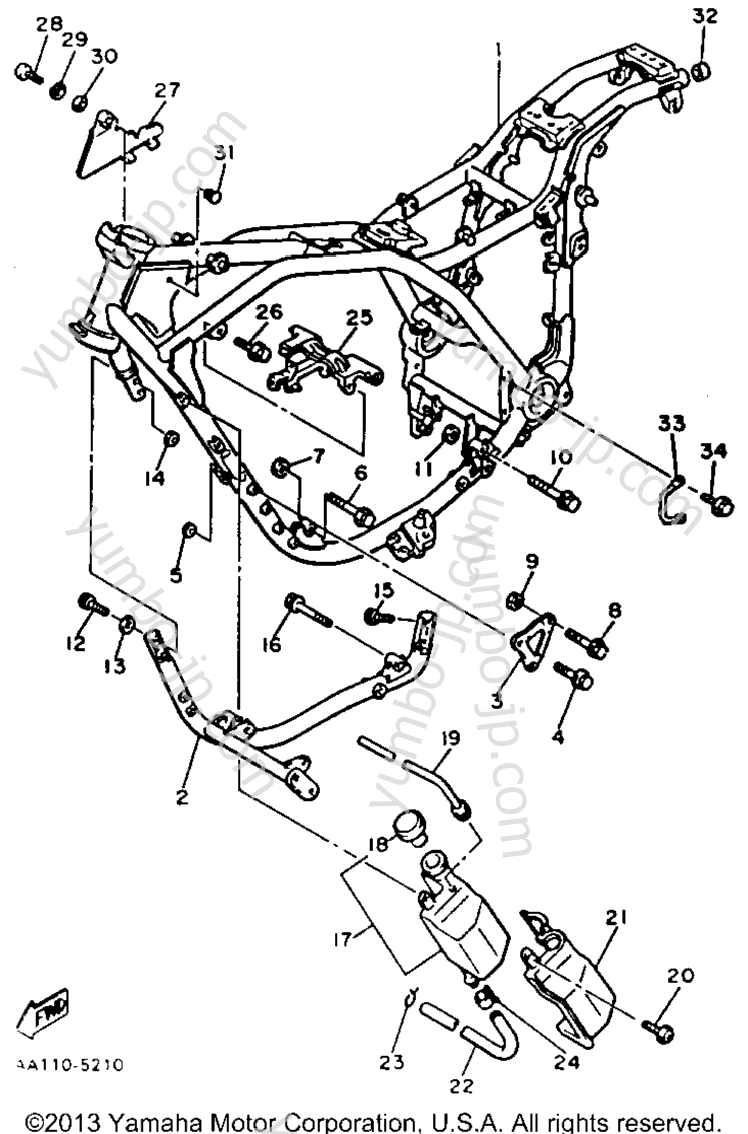 FRAME для мотоциклов YAMAHA MAXIM X (XJ700XNC) CA 1985 г.