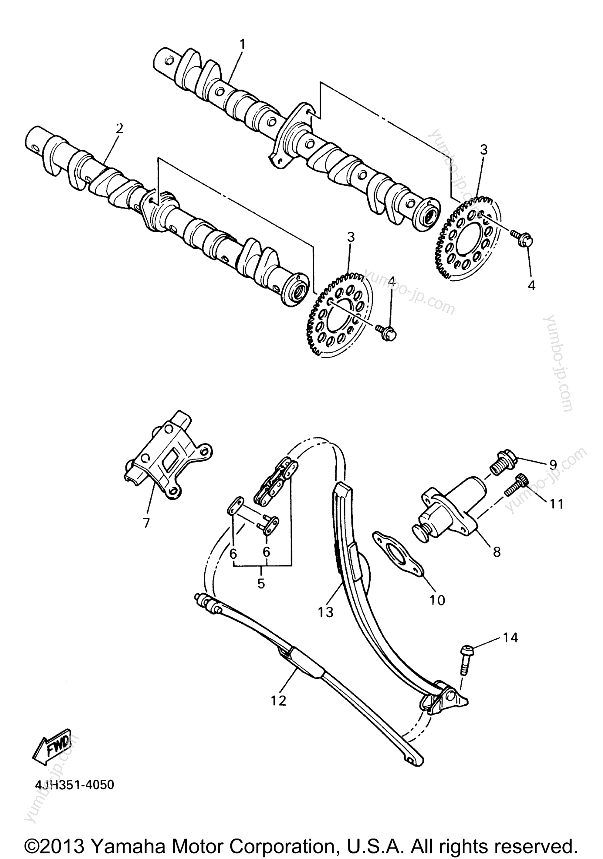 Camshaft Chain for motorcycles YAMAHA YZF600R (YZF600RWC) CA 2007 year