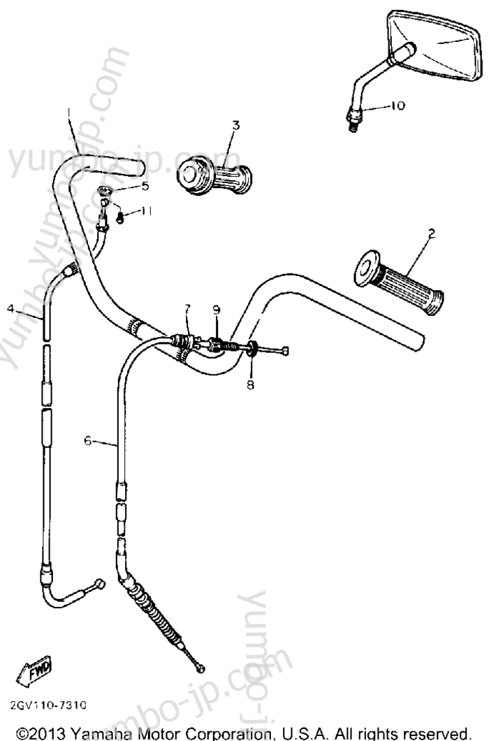 Handlebar Cable for motorcycles YAMAHA VIRAGO 535 (XV535U) 1988 year