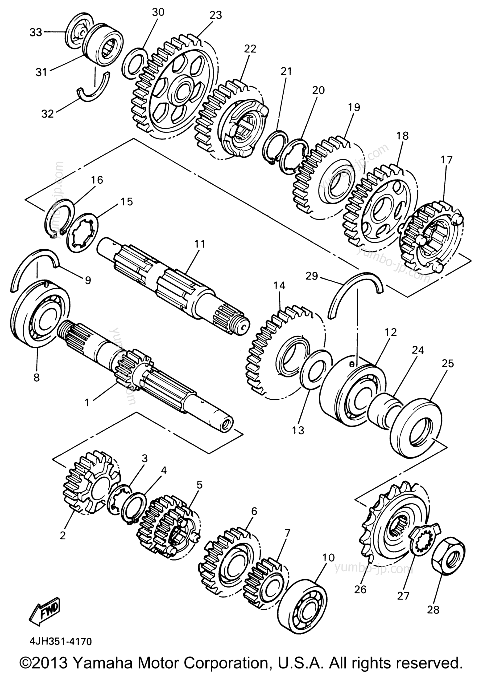 TRANSMISSION for motorcycles YAMAHA YX600R (YZF600RNC) CA 2001 year