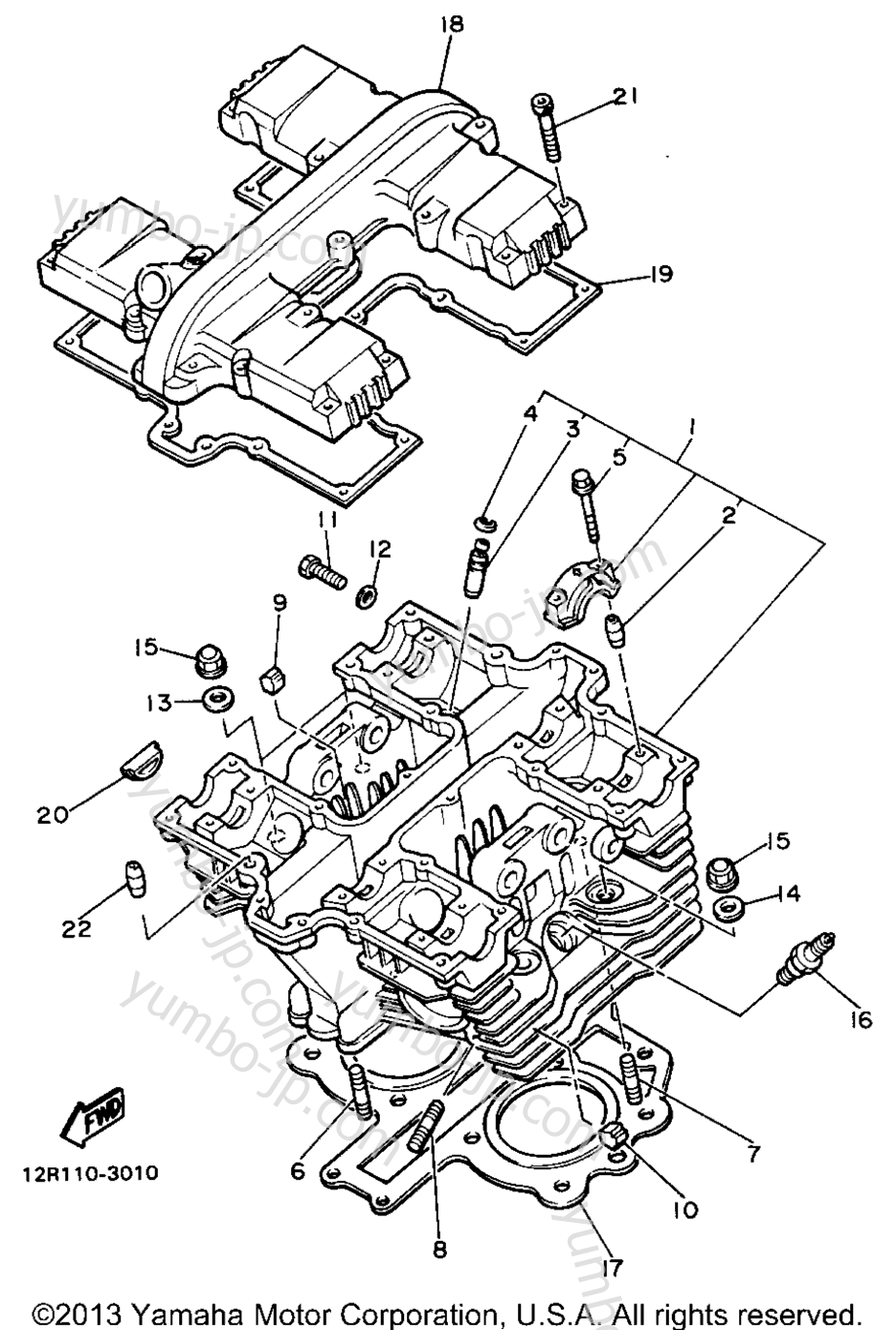 CYLINDER HEAD for motorcycles YAMAHA XS400J 1982 year