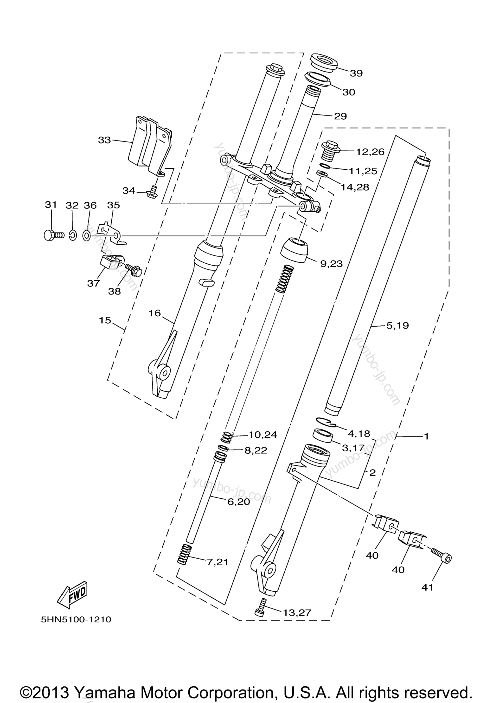 FRONT FORK для мотоциклов YAMAHA TTR90E (TTR90ES) 2004 г.