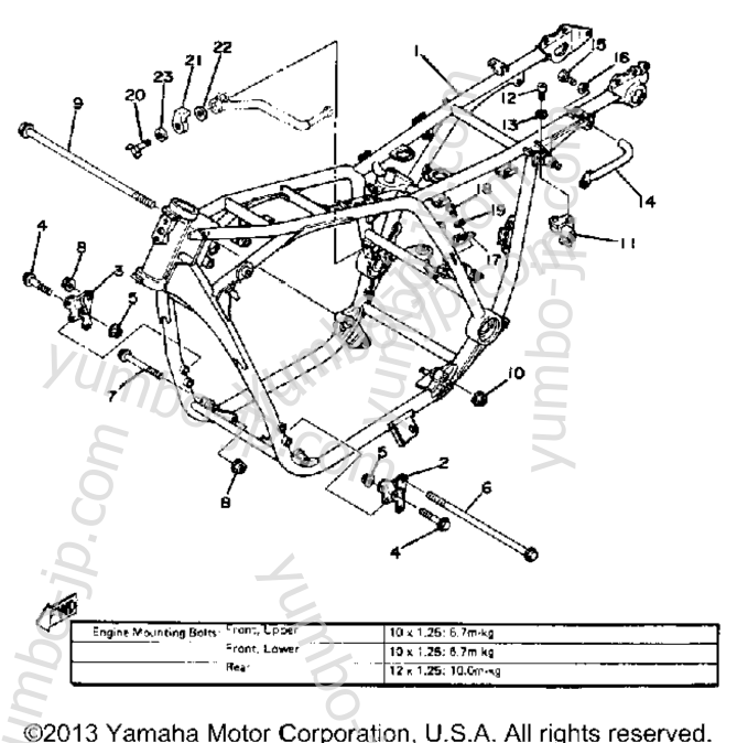 FRAME for motorcycles YAMAHA XS1100F 1979 year
