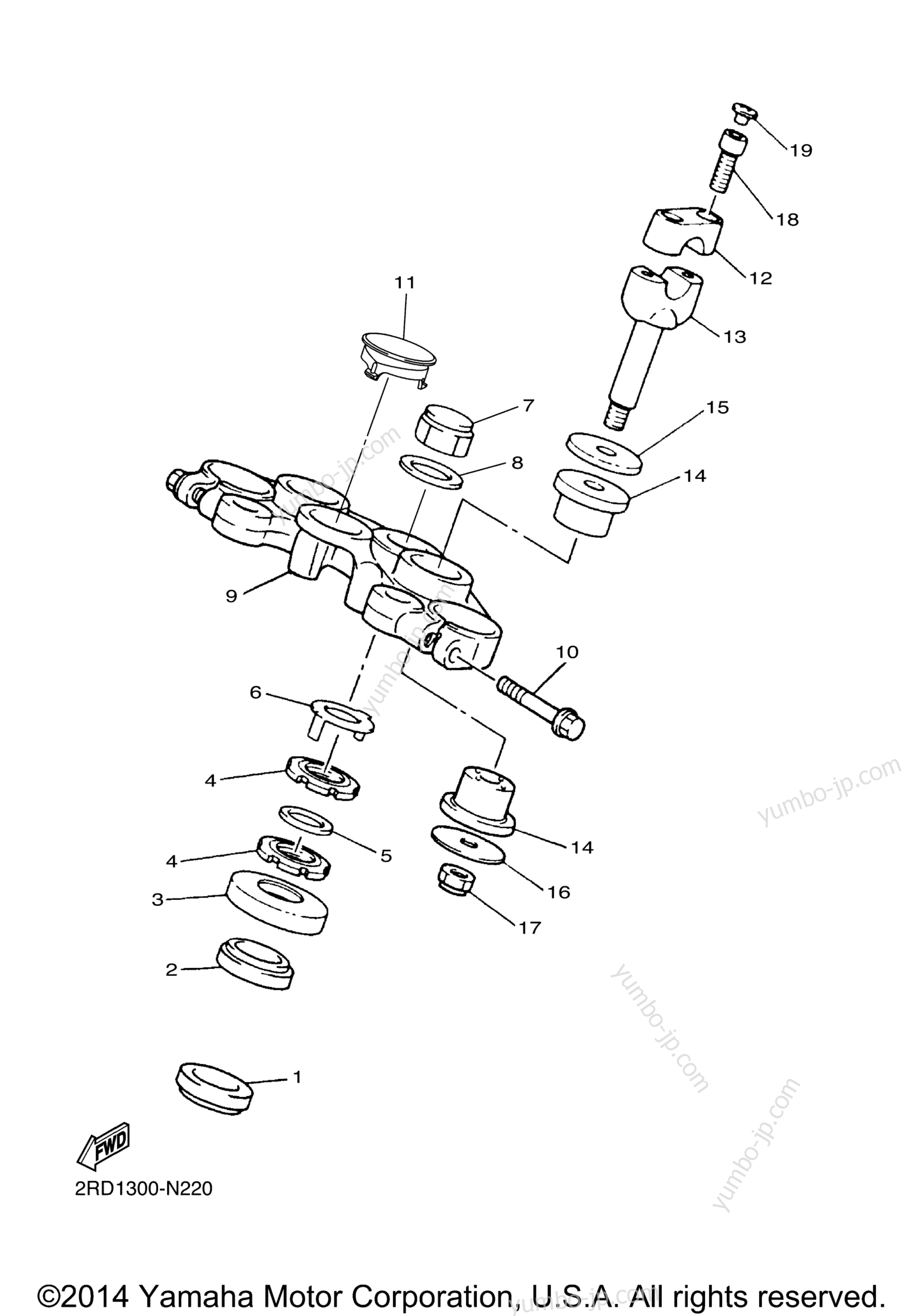 Steering for motorcycles YAMAHA SR400 (SR400FCGY) CA 2015 year