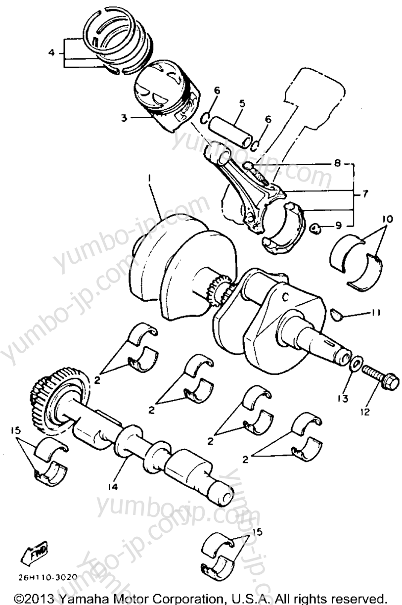 CRANKSHAFT PISTON for motorcycles YAMAHA XVZ12TK 1983 year